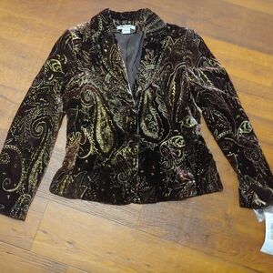 Nygard Collection Womens Paisley Psychedelic Style Blazer